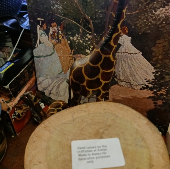 🪵Family Of Giraffe(4)Wood Sculpture  African Art Hand Carved Made In Kenya🇰🇪 - Picture 4 of 16